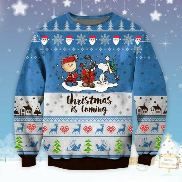Peanut Snoopy Christmas Is Coming Ugly Christmas Sweater