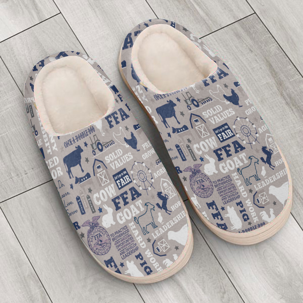 Grey Agriculture FFA House Slippers