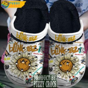 FuzzyCrocs Blink182 Band Music Lovers Crocs With Fur Inside