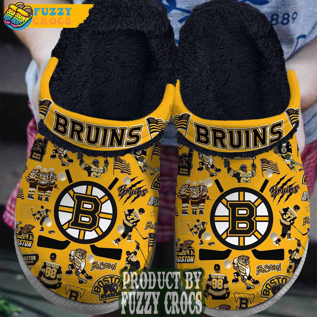 FuzzyCrocs Boston Bruins Crocs Fur Lined