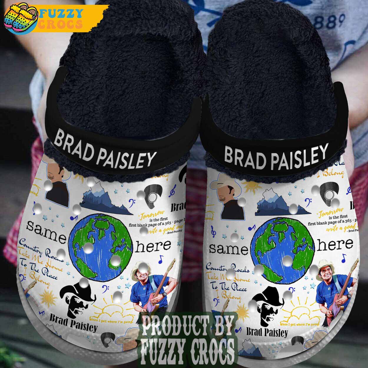FuzzyCrocs Brad Paisley This Is Country Music Fur Lined Crocs