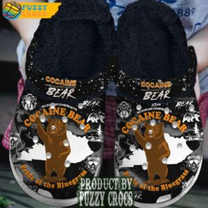 FuzzyCrocs Cocaine Bear Movie Fleece Lined Crocs