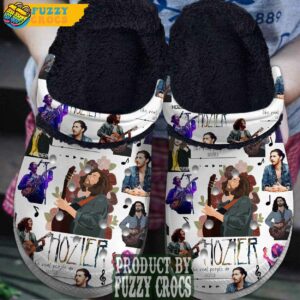 FuzzyCrocs Hozier Indie Rock White Crocs With Fur