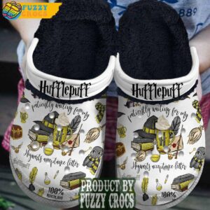 FuzzyCrocs Hufflepuff Harry Potter Spell Books Crocs With Fur