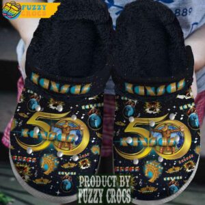 FuzzyCrocs KANSAS 50th Anniversary Band Black Crocs With Fur 2