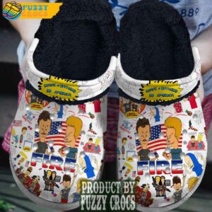 FuzzyCrocs Beavis And Butt Head Do America Cartoon Fleece Lined Crocs