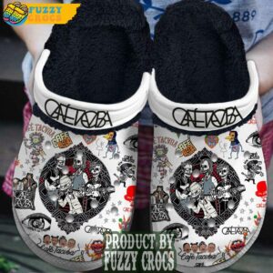 White FuzzyCrocs Cafe Tacvba Edition Fleece Crocs