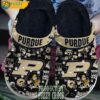 Black FuzzyCrocs Purdue Boilermakers NCAA Fur Crocs