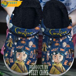 FuzzyCrocs Coraline Animated Film Crocs With Fur Inside