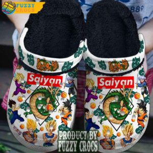 FuzzyCrocs DBZ Saiyan Anime Cartoon Fur Crocs