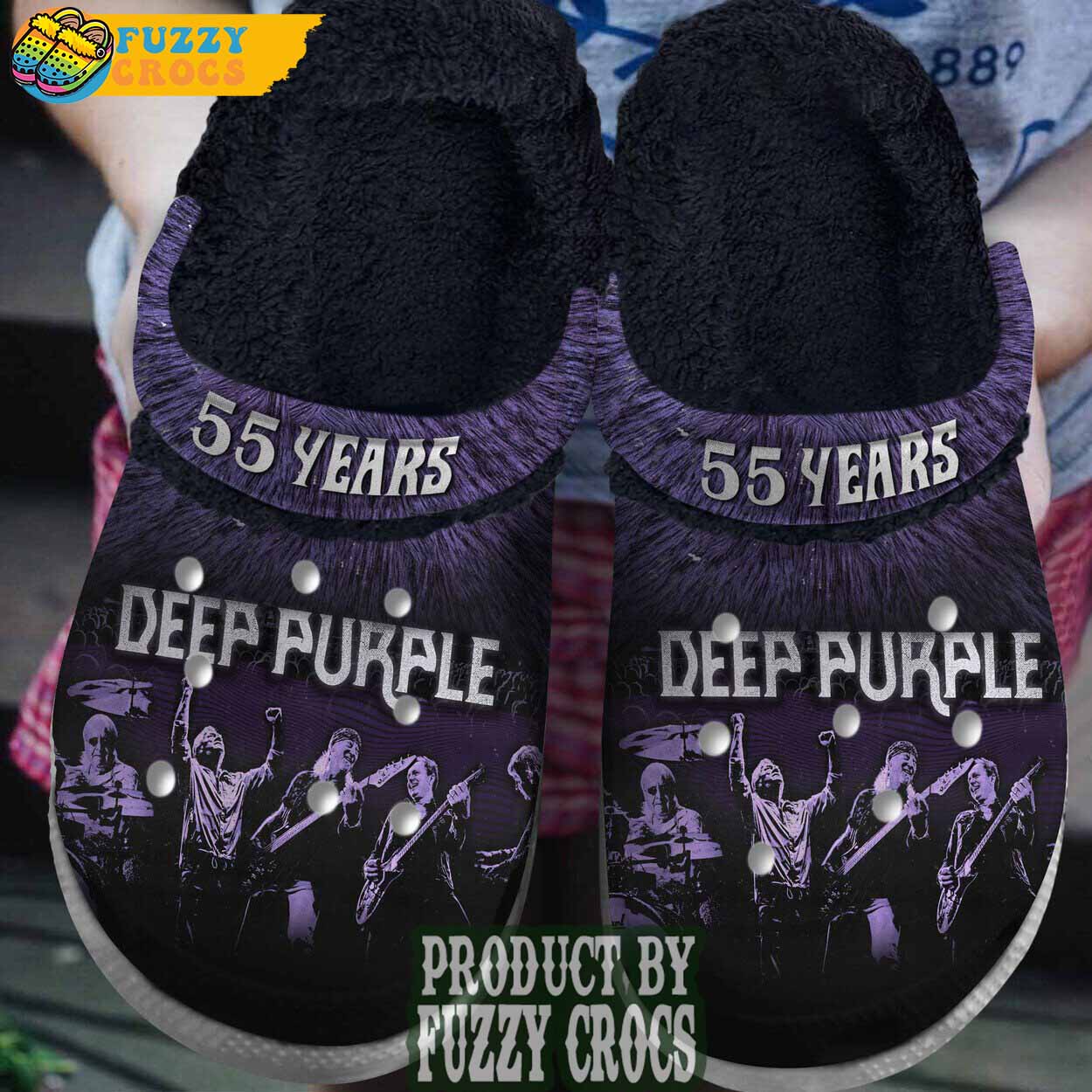 FuzzyCrocs Deep Purple Music Fur Lined Crocs