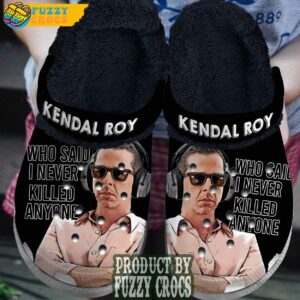 FuzzyCrocs Kendall Roy Black Crocs With Fur