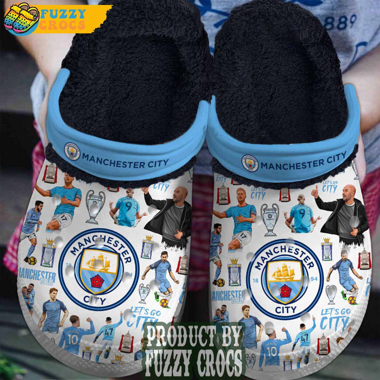 FuzzyCrocs Manchester City Football Fleece Lined Crocs