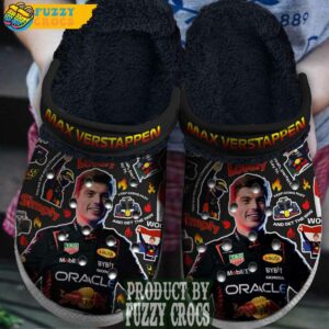 FuzzyCrocs Max Verstappen Legend Black Crocs With Fur