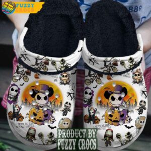 FuzzyCrocs Nightmare Before Christmas Cartoon Crocs With Fur