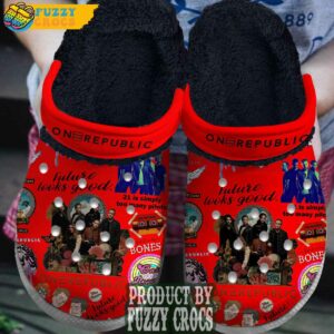 FuzzyCrocs OneRepublic Band Red Crocs With Fur Inside