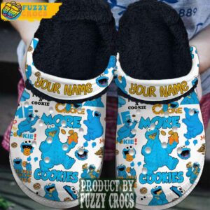 FuzzyCrocs Personalized Cookie Monster Fur Crocs