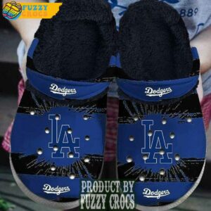 FuzzyCrocs Personalized Dodgers Fleece Lined Crocs