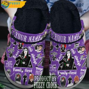 FuzzyCrocs Personalized Morticia Addams Mother's Day Crocs Fur