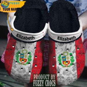 FuzzyCrocs Peruvian Flag Fleece Lined Crocs