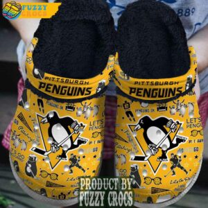 FuzzyCrocs Pittsburgh Penguins NHL Sport Fleece Lined Crocs