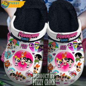 FuzzyCrocs Powerpuff Girls Cartoon Crocs With Fur Inside