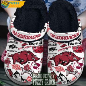 FuzzyCrocs Razorbacks NCAA Crocs With Fur Inside