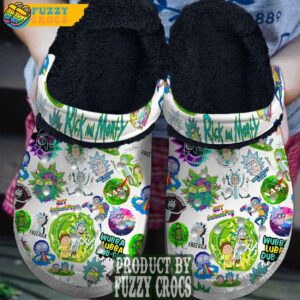 FuzzyCrocs Rick And Morty Cartoon Fleece Crocs