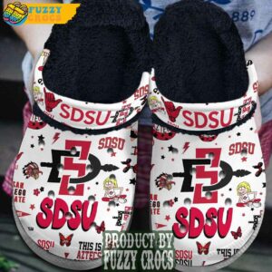 FuzzyCrocs SDSU San Diego State Aztecs NCAA Crocs With Fur