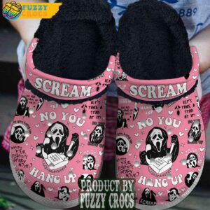 FuzzyCrocs Scream Film Pink Crocs With Fur