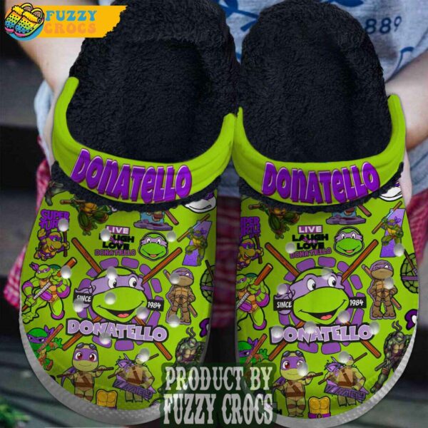 FuzzyCrocs Teenage Mutant Ninja Turtles DONATELLO Cartoon Fleece Lined Crocs