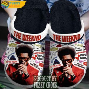 FuzzyCrocs Weeknd Starboy White Crocs With Fur