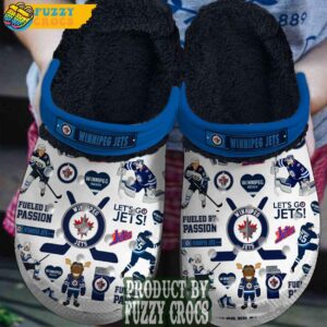 FuzzyCrocs Winnipeg Jets Ice Hockey Team Crocs Fur Lined