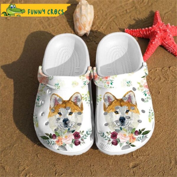 Akita Inu Art Flowers Floral Crocs.jpg