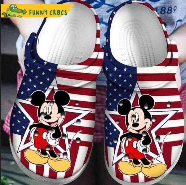 America Flag Mickey Mouse Crocs Clog Shoes.jpg