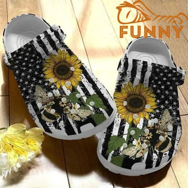 American Bee And Sunflower Crocs 1.jpg