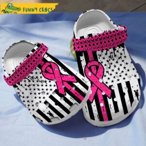 American Flag Breast Cancer Crocs Clog Shoes 1.jpg