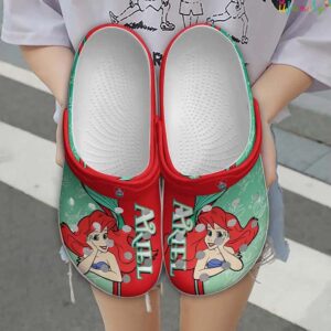 Ariel Princess The Little Mermaid Strips Clear Red Disney Graphic Cartoon Unisex Crocs 1.jpg