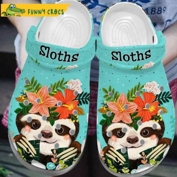 Baby Sloth With Flower Floral Crocs.jpg