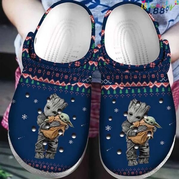 Baby Yoda And Groot Ugly Pattern Yoda Crocs.jpg