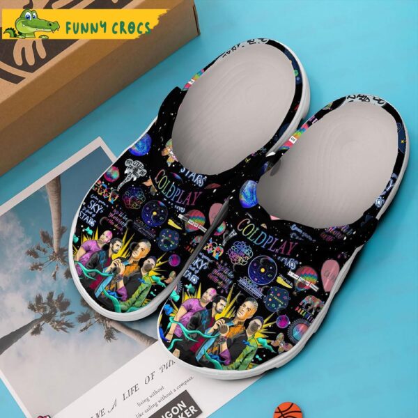 Band ColdPlay Music Black Crocs Clog Shoes 3.jpg