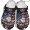 Baseball Ball Falls USA Daisy America Flag Crocs Crocband Clogs 2.jpg