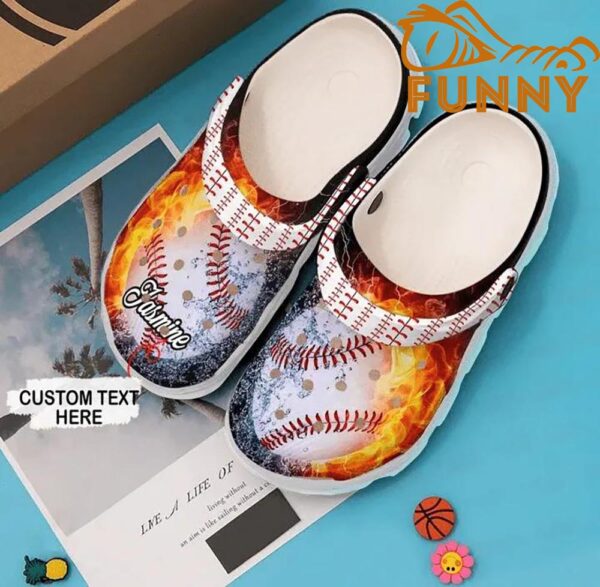 Baseball Personalized Fire Crocs Crocband Shoes For Women Men