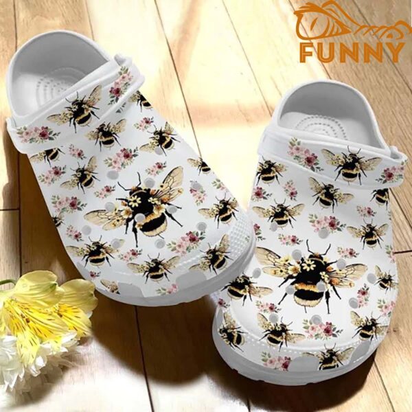 Beautiful Bee Flower Crocs 1.jpg