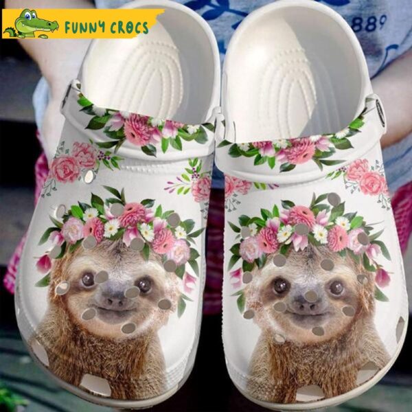 Beautiful Flower With Cute Sloth Floral Crocs.jpg