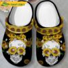 Beautiful Sunflower Skull Crocs Slippers 3.jpg