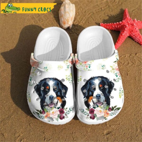 Bernese Mountain Flower Dog Crocs.jpg