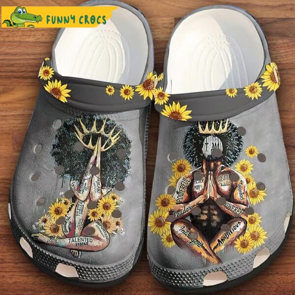 Black Afro King Queen Couple Family Floral Crocs.jpg