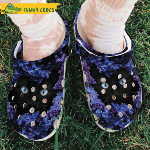 Black Cat Face Flower Crocs.jpg