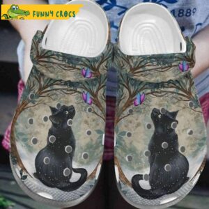 Black Cat Lovers Butterflies Funny Crocs.jpg